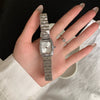 Wholesale Vintage Style Square Quartz Watches For Women With Steel Band And Diamond Encrusted Alloy Case
