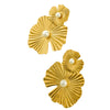 Wholesale Vintage Style Stainless Steel Electroplated Irregular Pleated Flowers Earrings