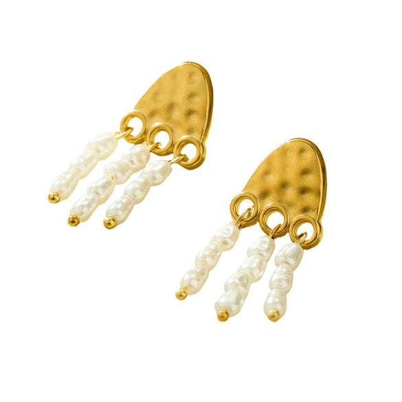 Wholesale Vintage Style Stainless Steel Exaggerated Jellyfish Texture Earrings With Electroplating For Women