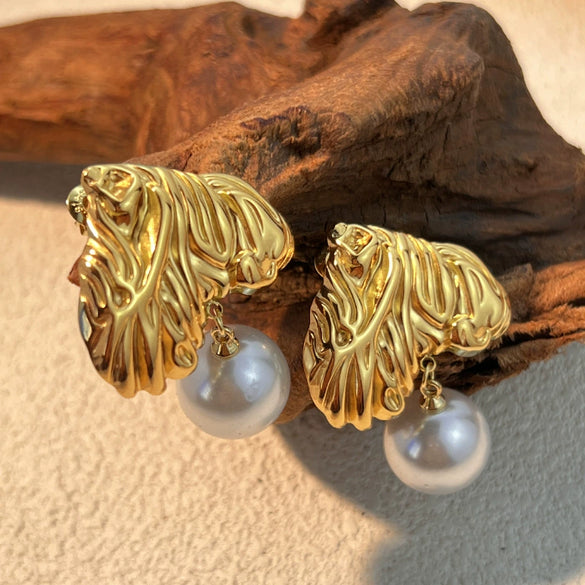 Wholesale Vintage Style Stainless Steel Geometric Earrings With Electroplating For Women