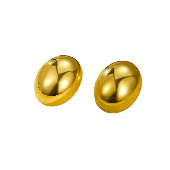 Wholesale Vintage Style Stainless Steel Round Hollow Stud Earrings With Electroplating