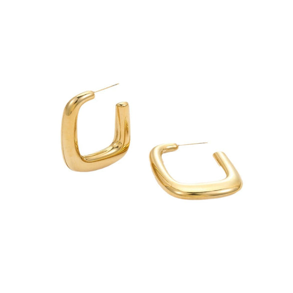 Wholesale Vintage Style Ushaped Stainless Steel 18K Gold Plated Electroplated Women's Earrings