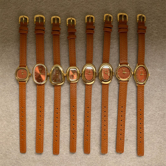 Wholesale Vintage Style Women's Quartz Watch With Super Fiber Strap And Alloy Case
