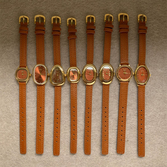 Wholesale Vintage Style Women's Quartz Watch With Super Fiber Strap And Alloy Case