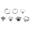 Wholesale Vintage Style Zinc Alloy Geometric Spider Eyes Red Diamond Electroplated Women's Ring Jewelry
