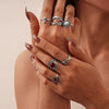 Wholesale Vintage Style Zinc Alloy Geometric Spider Eyes Red Diamond Electroplated Women's Ring Jewelry