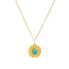 Wholesale Vintage Turquoise Sunflower Stainless Steel Electroplated Jewelry Set For Women