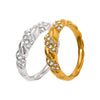 Wholesale Vintage Twisted Thread Geometric Metal Style Stainless Steel Ring With Diamondembedded And Pvd Electroplated