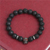 Wholesale Volcanic Rock Skull Beaded Football Shaped Electroplated Unisex Bracelet