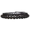 Wholesale Volcanic Stone And Wax Thread Handmade Multilayered Unisex Hiphop Woven Bracelets