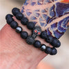 Wholesale Volcanic Stone And Wax Thread Handmade Multilayered Unisex Hiphop Woven Bracelets