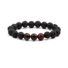 Wholesale Volcanic Stone Beaded Bracelet With Electroplating And Letters Numbers Text Styling