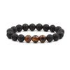 Wholesale Volcanic Stone Beaded Bracelet With Electroplating And Letters Numbers Text Styling