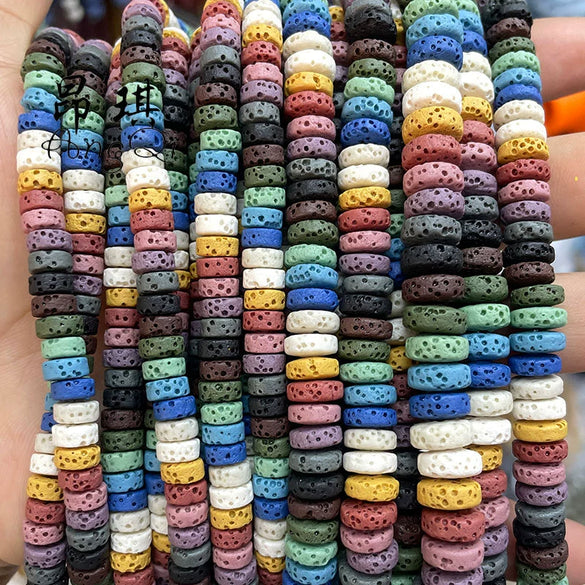 Wholesale Volcanic Stone Beads Cutting Spacer Diy Accessories For Bracelet