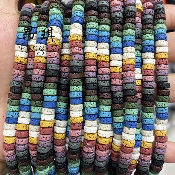 Wholesale Volcanic Stone Beads Cutting Spacer Diy Accessories For Bracelet