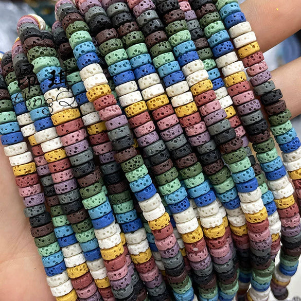 Wholesale Volcanic Stone Beads Cutting Spacer Diy Accessories For Bracelet