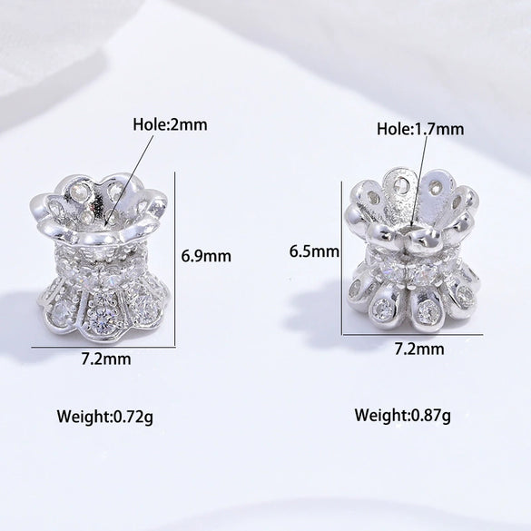Wholesale Waist Beads 925 Sterling Silver Petals Pattern Handmade Diy Light Luxury Style With Zirconia Design
