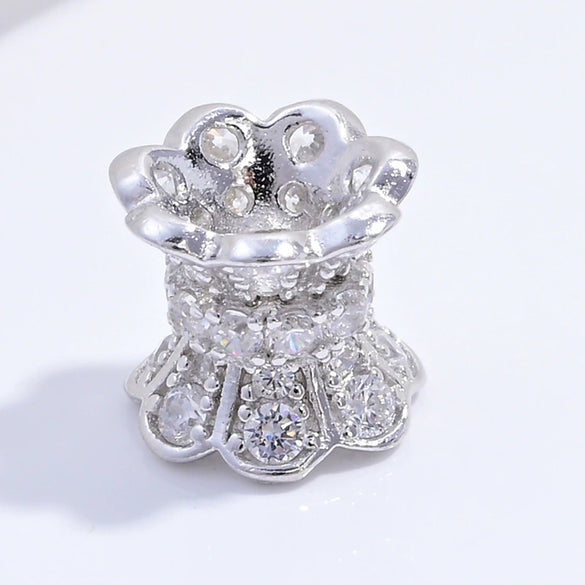 Wholesale Waist Beads 925 Sterling Silver Petals Pattern Handmade Diy Light Luxury Style With Zirconia Design