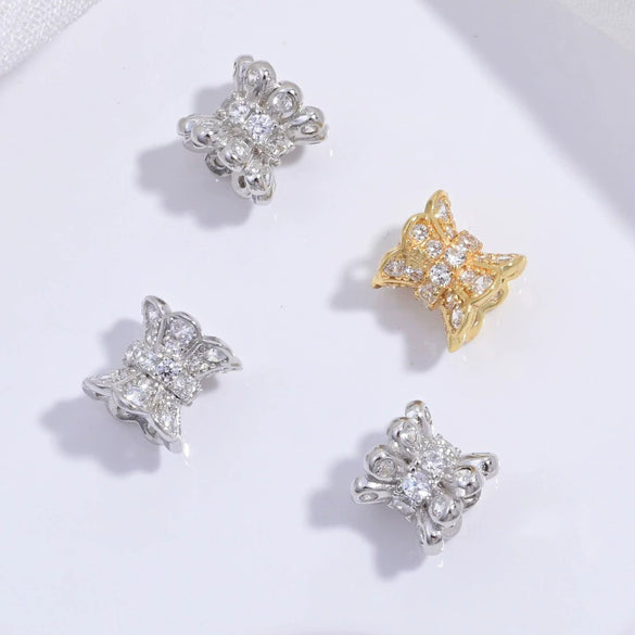 Wholesale Waist Beads 925 Sterling Silver Petals Pattern Handmade Diy Light Luxury Style With Zirconia Design