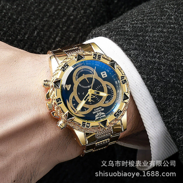 Wholesale Watch Alloy Case Iron Band Round Dial Ordinary Glass Mirror Leisure Style