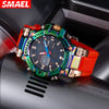 Wholesale Watch Resin Plastic Fashion Geometric Round Dual Movement Cold Light Display Outdoor Sports Alarm Clock