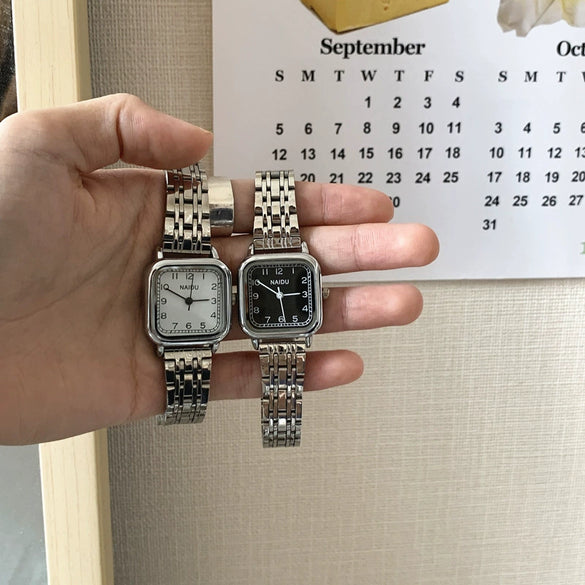 Wholesale Watch Retro Cold Style Silver Metal Alloy Case Quartz For Women