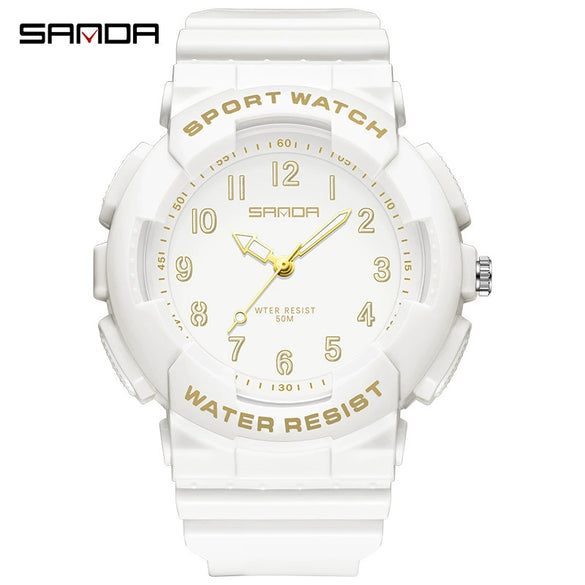 Wholesale Watch Tpu Strap Abs Case Acrylic Mirror Small Fresh Style Digital Sports Waterproof For Teenagers And Students