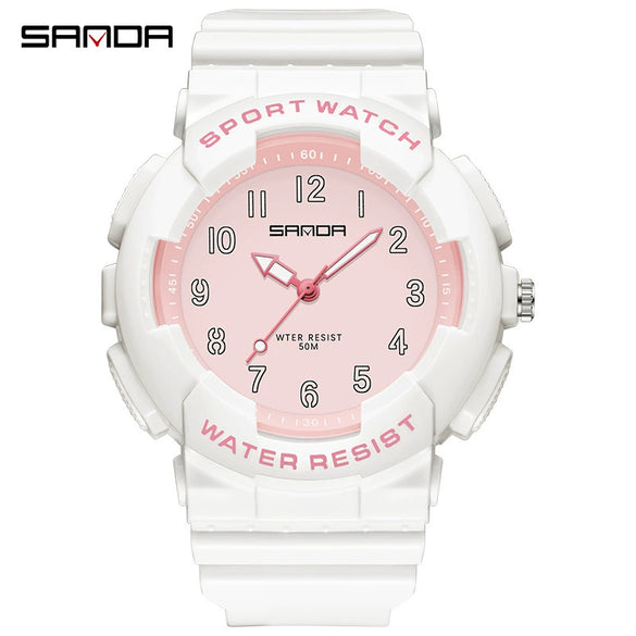 Wholesale Watch Tpu Strap Abs Case Acrylic Mirror Small Fresh Style Digital Sports Waterproof For Teenagers And Students