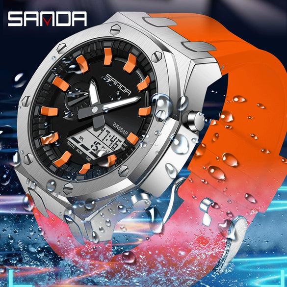 Wholesale Watch Zinc Alloy Acrylic Mirror Silicone Strap Round Dial Multifunction Waterproof Advanced Sense Casual Sports Fashion Light Luxury Style Universal