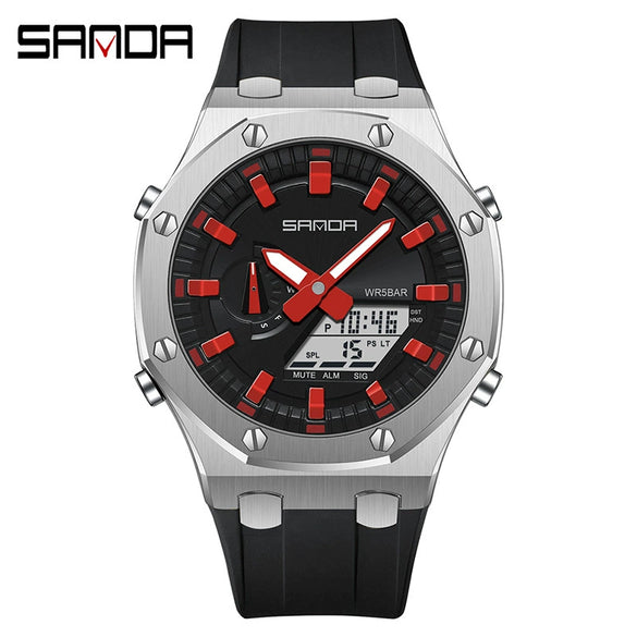 Wholesale Watch Zinc Alloy Acrylic Mirror Silicone Strap Round Dial Multifunction Waterproof Advanced Sense Casual Sports Fashion Light Luxury Style Universal