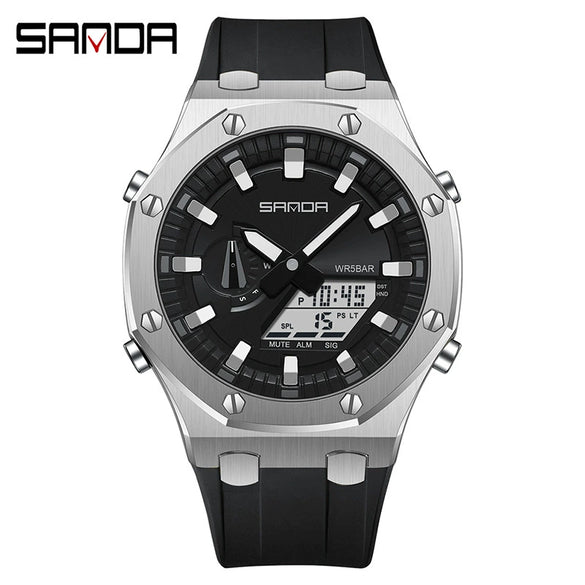 Wholesale Watch Zinc Alloy Acrylic Mirror Silicone Strap Round Dial Multifunction Waterproof Advanced Sense Casual Sports Fashion Light Luxury Style Universal