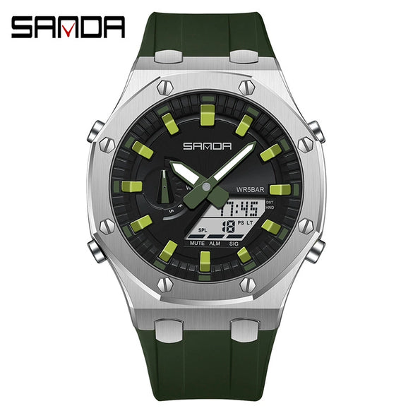 Wholesale Watch Zinc Alloy Acrylic Mirror Silicone Strap Round Dial Multifunction Waterproof Advanced Sense Casual Sports Fashion Light Luxury Style Universal