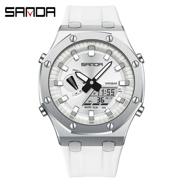 Wholesale Watch Zinc Alloy Acrylic Mirror Silicone Strap Round Dial Multifunction Waterproof Advanced Sense Casual Sports Fashion Light Luxury Style Universal