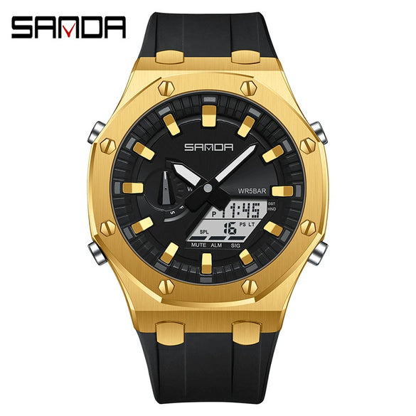 Wholesale Watch Zinc Alloy Acrylic Mirror Silicone Strap Round Dial Multifunction Waterproof Advanced Sense Casual Sports Fashion Light Luxury Style Universal