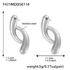 Wholesale Water Drop Color Matching Geometric Stainless Steel Earrings With Electroplating For Women