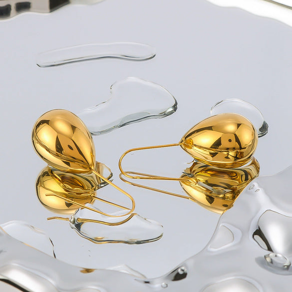 Wholesale Water Drop Earrings For Women Stainless Steel Geometric Style 18K Vacuum Plated In Furnace