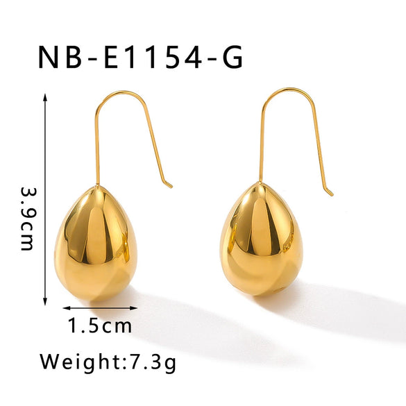 Wholesale Water Drop Earrings For Women Stainless Steel Geometric Style 18K Vacuum Plated In Furnace