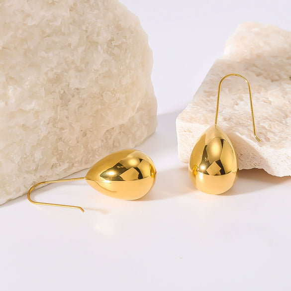 Wholesale Water Drop Earrings For Women Stainless Steel Geometric Style 18K Vacuum Plated In Furnace