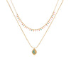 Wholesale Water Drop Necklace Geometric Stainless Steel Double O Chain Jewelry With Dripping Oil Treatment For Women