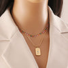 Wholesale Water Drop Necklace Geometric Stainless Steel Double O Chain Jewelry With Dripping Oil Treatment For Women