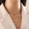 Wholesale Water Drop Necklace Geometric Stainless Steel Double O Chain Jewelry With Dripping Oil Treatment For Women