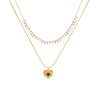 Wholesale Water Drop Necklace Geometric Stainless Steel Double O Chain Jewelry With Dripping Oil Treatment For Women