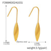 Wholesale Water Drop Shape Geometric Stainless Steel Electroplated 18K Gold Ear Hook Earrings For Women