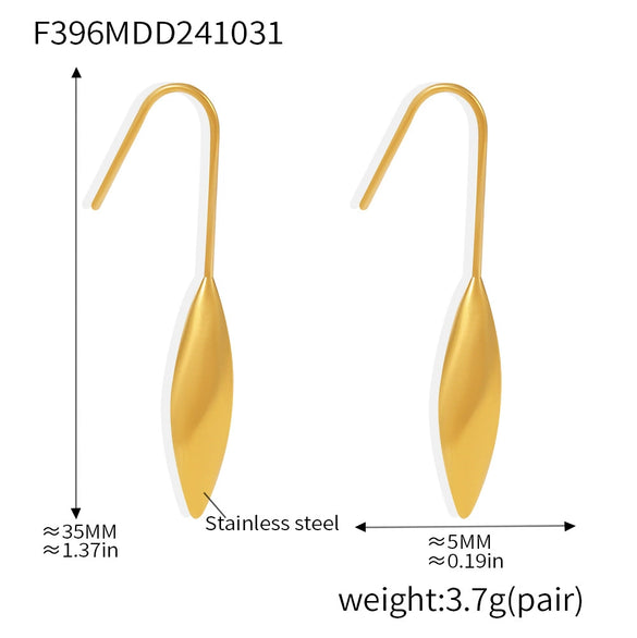 Wholesale Water Drop Shape Geometric Stainless Steel Electroplated 18K Gold Ear Hook Earrings For Women