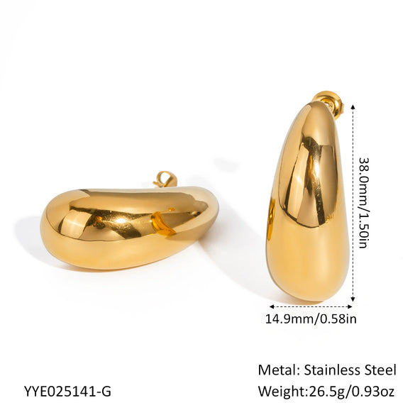 Wholesale Water Drop Shape Stainless Steel Earrings With Pvd Furnace Vacuum Real Gold Plating Photosensitive Non Fading Surface Light Luxury And Fashion Style For Women