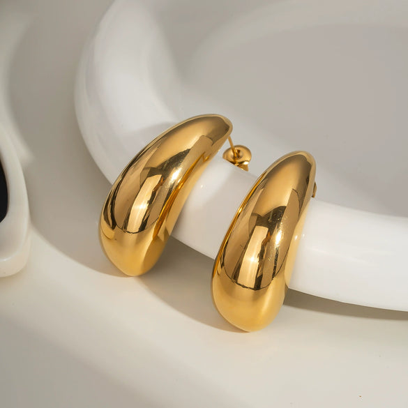 Wholesale Water Drop Shape Stainless Steel Earrings With Pvd Furnace Vacuum Real Gold Plating Photosensitive Non Fading Surface Light Luxury And Fashion Style For Women