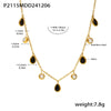 Wholesale Water Drop Zircon Clavicle Necklace In Stainless Steel With Geometric Pattern And Electroplating For Women