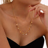 Wholesale Water Drop Zircon Clavicle Necklace In Stainless Steel With Geometric Pattern And Electroplating For Women