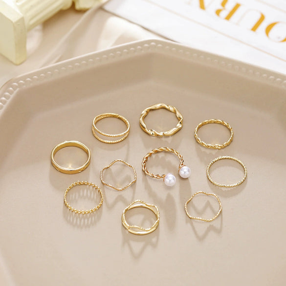 Wholesale Wave Twist Opening Pearl Ring In Alloy With Goldplated Artificial Gemstones And Electroplating Treatment