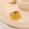 Wholesale Wavy Pleated Open Geometric Stainless Steel Ring 18K Gold Plated For Women
